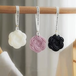 Aroma Soy Wax Sachets,3PACK Exquisite Carved Camellia Flower Long Lasting Essential Oil Floral Tablets for Wardrobe,Car,Drawers and Home Decor,Ideal Gift Set for Mom and Sister